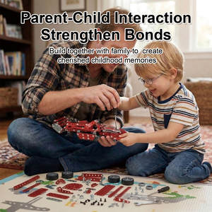 Kits de construction JUNRONG 287 pièces, jouets de construction STEM, <span class=keywords><strong>puzzle</strong></span> 3D en métal, modèle de voiture de course <span class=keywords><strong>F1</strong></span> pour garçons - Product Image 5