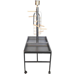Jaula de Juego Grande para Pájaros, de Metal Negro, 156 cm, con Escalera, Columpio y Plataforma para Volar, Material de Madera, Acero y Hierro, en Oferta - Product Image 4