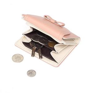 PU Leather Wallet Women Bow-knot Short Wallet Girls Zipper Coin <b>Purse</b> <b>Key</b> Female Daily <b>Purses</b> - Product Image 2
