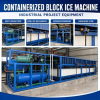 Machine à glace en blocs industrielle conteneurisée à refroidissement direct avec système de levage intégré à vis pour compresseur