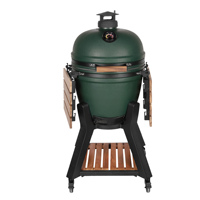 Barbecue Kamado moderne SEB de 21,5 pouces, fumoir en céramique au charbon de bois, taille compacte, barbecue complet pour la cour, le patio, le balcon, la cuisine en plein air