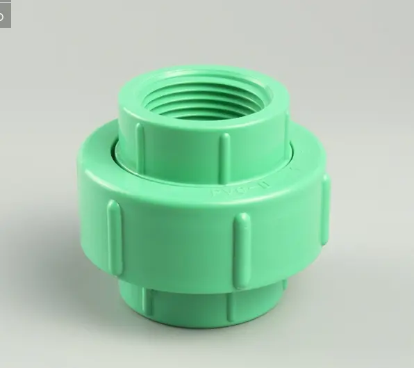 High quality PN25 UPVC PVC Fittings Pipe and Fittings green thread PVC plastic union with both side thread