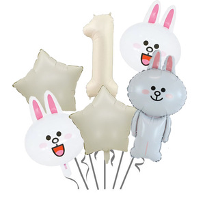 Set di Palloncini in Alluminio a Forma di Orso Cartoon <span class=keywords><strong>con</strong></span> Numeri, Ecologici e Durevoli, Decorazione di Sfondo per Feste di Compleanno per Bambini - Product Image 5