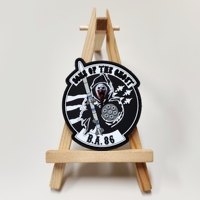 Patch en PVC souple de haute qualité, personnalisé, thermocollant, rond, décoratif pour uniformes et vêtements, numéro de modèle OEM