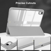 Étui pour tablette en cuir avec support pliable en acrylique pour iPad 10.2 / 10e, 11e, 12e génération / iPad Air 6, 7, 8, 2026, 11 pouces