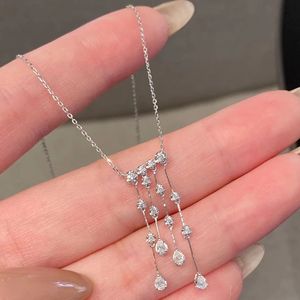 Xinfly 18K Real Gold 0.37CT Natural Diamond Star Tassel <b>Necklace</b> Fine Romantic AU750 Jewelry Custom - Product Image 1
