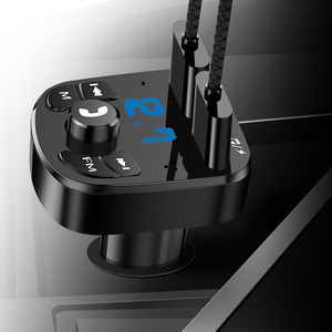 Chargeur double USB rapide pour <span class=keywords><strong>voiture</strong></span>, transmetteur <span class=keywords><strong>FM</strong></span>, récepteur d'appels mains libres avec audio stéréo MP3 portable et carte TF, garantie 1 an - Product Image 3