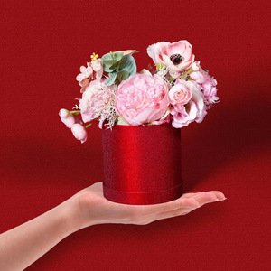 Scatola Rotonda per Fiori Fatta a Mano, Ecologica, in Cartone, Colore Macaron, per Confezioni di Candele e Fiori - Product Image 4