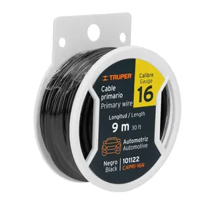 BOÎTE DE 4 Bobines avec 9 m de câble principal noir, calibre 16, TRUPER - Product Image 3