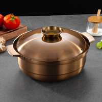 Olla comercial de acero inoxidable para cocinar a gas, olla para guisar pollo, coco, sopa, para el hogar