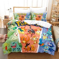 Dessin animé Anime ensemble de literie couette housse de couette taie d'oreiller ensemble de lit reine roi taille