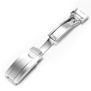 Hebilla de Reloj Ajustable de Lujo de 16 mm, Compatible con <span class=keywords><strong>Rolx</strong></span>, Plateada Cepillada, para Relojes de Acero Inoxidable con Cierre Desplegable - Product Image 5