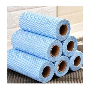Topeco Household Cloth Non Woven Fabric Roll Multi-Purpose Viscose Polyester Spunlace Non Woven Disposable Cleaning Cloth