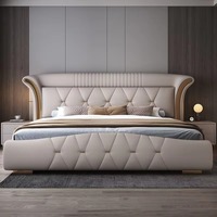 Großhandel Modernes Luxus-Polsterbett im neuen Design, Queen- und King-Size-Doppelbett mit Holzrahmen und erweiterbarem Stauraum, Schlafzimmermöbel