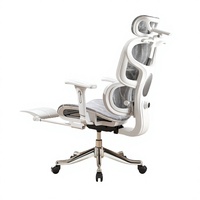 Chaise de bureau ergonomique en maille avec accoudoirs, appui-tête, soutien lombaire, respirante, réglable en hauteur, pivotante, à roulettes, moderne