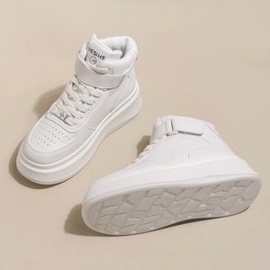 <span class=keywords><strong>2023</strong></span> automne-hiver polyvalent femmes haut blanc chaussures en cuir souple semelle épaisse ton rond baskets décontractées - Product Image 2