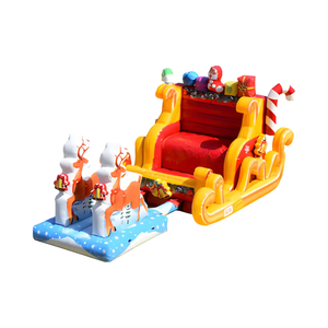 Canapé gonflable géant en PVC écologique pour cabine photo, motif traîneau et rennes de Noël - Product Image 2