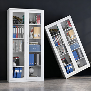 Full Series <b>Lockable</b> Steel Office File Cabinet All Models Glass/<b>Drawer</b>/Solid Door/Adjustable Shelf Metal File Cabinet Wholesale - Product Image 4