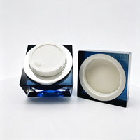 Pot carré en acrylique pour crème 15g/30g/50g - Emballage haut de gamme pour soins de la peau et crèmes pour le visage, couleurs personnalisables
