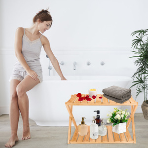 Bamboo modern minimalist style bathroom storage <b>rack</b>, simple <b>shoe</b> <b>rack</b>, foldable home furnishing - Product Image 3