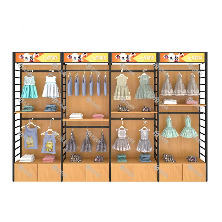Meicheng quần áo hiển thị giá gỗ cửa hàng cửa hàng vải đứng trang trí cho các cửa hàng quần áo