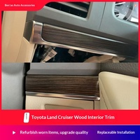 Untuk Model Land Cruiser 200 High-trim Tahun 2008-2011 Set Trim Interior Rosewood; 7-Piece Suku Cadang Pengganti LC200 Pusat Pintu