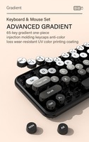 Teclado de Máquina de Escribir Ergonómico con Conexión Estable de 2.4GHz, Teclas Redondas Retro para Mac/Windows/PC
