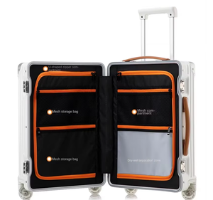 Valises à roulettes universelles de 20/24 pouces pour l'embarquement, en aluminium PC, imperméables, silencieuses, avec serrure TSA, pour les voyages - Product Image 6