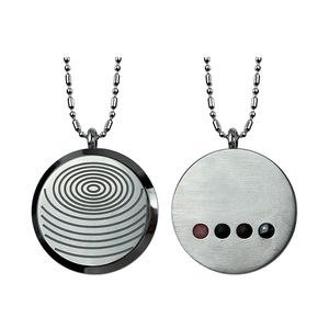 Colgante Energético Ecamaz de Acero Inoxidable Plateado con Espiral Grabada, Collar Cuántico Escalar de Moda para la Salud y Energía, Regalo para Uso Diario - Product Image 2