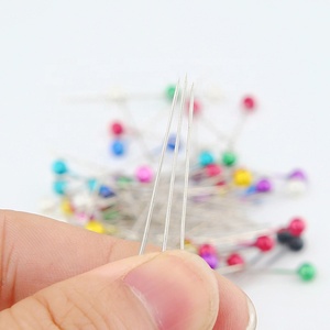 RTS 100 pièces <span class=keywords><strong>épingles</strong></span> à coudre broches droites tête ronde colorée perle Corsage - Product Image 4
