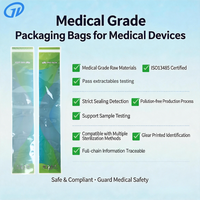Long Size Three Side Sealed Zipper Plastic Packaging Bag for Elongated Medical Instrument Accessories Custom Printed Logo
