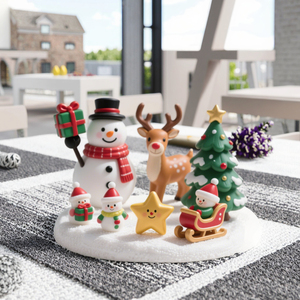 Mini artesanías de resina de <span class=keywords><strong>Navidad</strong></span>, muñeco de nieve bonito, trineo y figuritas de ciervo, decoraciones de estante de vacaciones para fiesta de <span class=keywords><strong>Navidad</strong></span>, <span class=keywords><strong>intercambio</strong></span> de regalos - Product Image 3