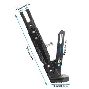Béquille latérale universelle réglable en alliage d'aluminium pour moto avec repose-pied pour le stationnement et le soutien de la jambe - Product Image 6