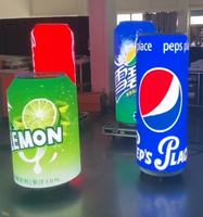 Affichage LED en forme de canette GOB P1.86mm avec réfrigération intégrée 50L et fréquence de rafraîchissement de 3840Hz pour l'engagement commercial