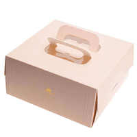 Boîtes d'emballage en papier pour pâtisserie, gâteaux et desserts, personnalisées, avec poignée, en papier spécial gaufré et doré, pour la vente en gros