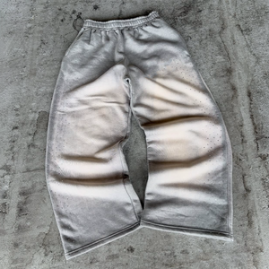 Pantalones Deportivos Personalizados con Pedrería Lateral, Cintura Elástica, Estilo Vintage Deslavado, Bordado, Pierna Recta, para Hombre - Product Image 3