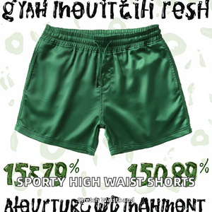 Shorts de sport décontractés pour femmes, coupe ample, taille mi-haute, respirants, avec poche, élastiques, pour la course et la gym - Product Image 2