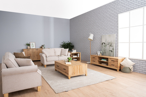 Sofá Compacto de 2 Plazas IMPALA en Tela Beige, Estilo Moderno de Mediados de Siglo, con Patas de Madera Sólida para Salas de Estar Pequeñas - Product Image 5