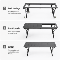 Table pliante légère en aluminium IGT, table portable d'extérieur pour le camping, le pique-nique, le barbecue, la pêche et les voyages en camping-car