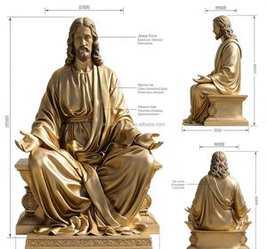 Offre Spéciale : Sculpture en Bronze Jésus Rédeemleur en Méditation, Couleur Personnalisée, Taille sur Mesure, Impression Numérique, Cadeau d'Extérieur 1-373 - Product Image 6