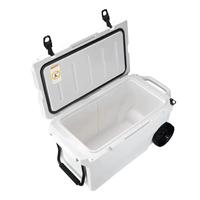 BORIGHT 55QT Glacière à roulettes isotherme robuste et moderne, avec poignée en aluminium pliable, rotomoulée, multifonction