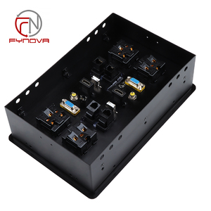 Bàn Chải Màu Đen Tabletop Ổ Cắm Điện Hộp Kết Nối Với Anh Cắm <span class=keywords><strong>USB</strong></span> Dữ Liệu Cho Điện Thoại VGA Internet Nhôm Máy Tính Để Bàn 4 Cử<span class=keywords><strong>a</strong></span> - Product Image 4