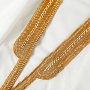 Lujosa túnica de algodón y lino con hilo dorado, antiestática, transpirable, estilo étnico, para graduación. - Product Image 1