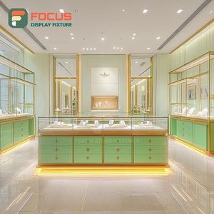 Vitrine de présentation de bijoux moderne pour centre commercial, avec cadre métallique, pour bijouterie - Product Image 1