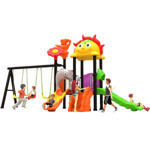 Juego de Columpios y Tobogán de Plástico al por Mayor para Niños, Equipo de Jardín para Patio Pequeño, Set Redondo - Product Image 5