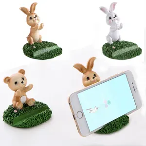 Cartoon Animal Rabbit Desktop Mobile Phone Bracket Holder Funny Bear Decorative Cell Phone Holder