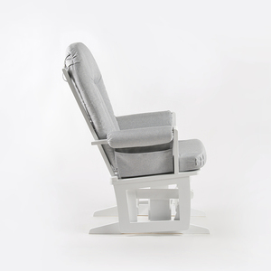 Chaise à bascule et pouf gris foncé en microfibre finition bois design contemporain pour meubles de salon à la maison - Product Image 6