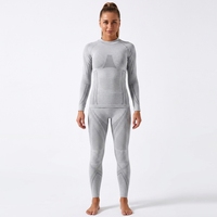 Sous-vêtements thermiques sans couture ajustés taille européenne pour le cyclisme en extérieur, tenue de base longue fonctionnelle pour l'entraînement et le sport