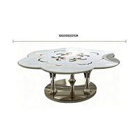 Table d'appoint de chevet en métal fantaisie avec plateau en marbre, table basse de salon, table décorative pour chambre à coucher, mobilier pour la maison et l'hôtel - Vente chaude