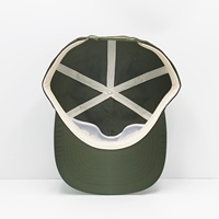 Casquette de baseball extérieure non structurée à 5 panneaux, profil bas, en nylon vert foncé personnalisé, séchage rapide, imperméable, avec logo brodé
